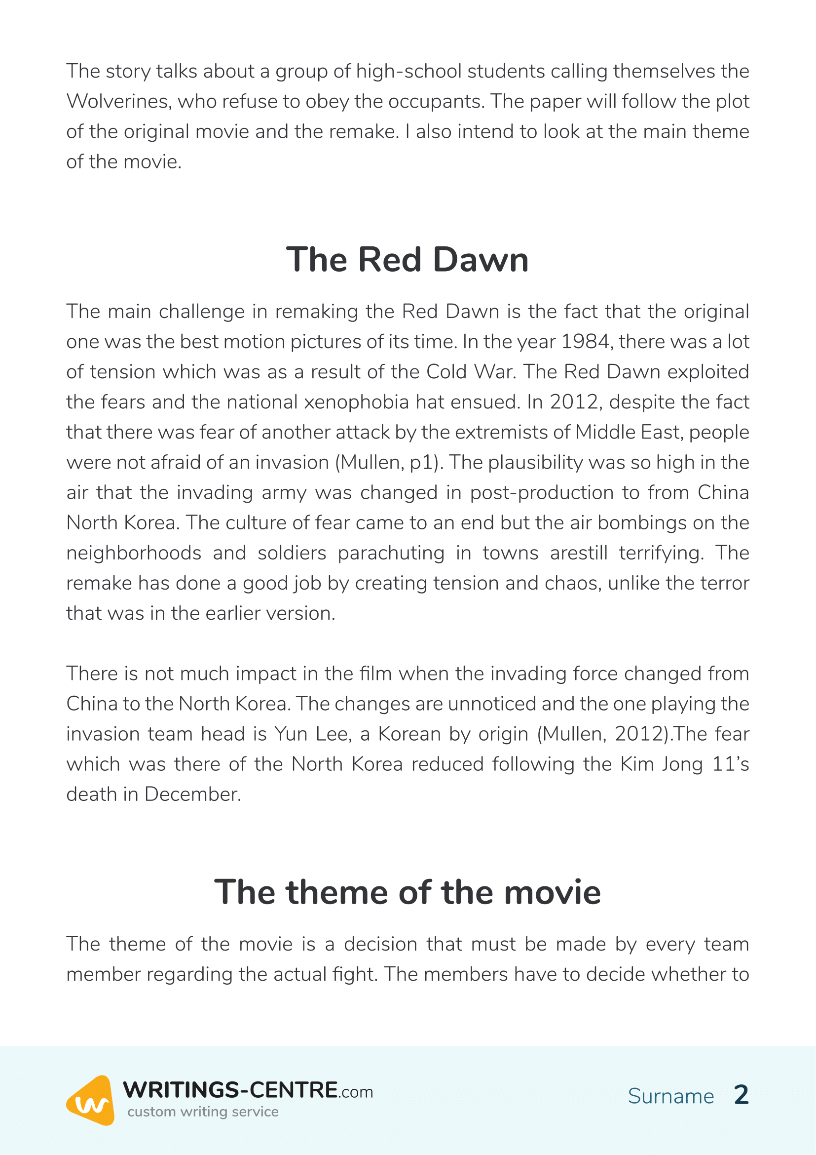 film essay example